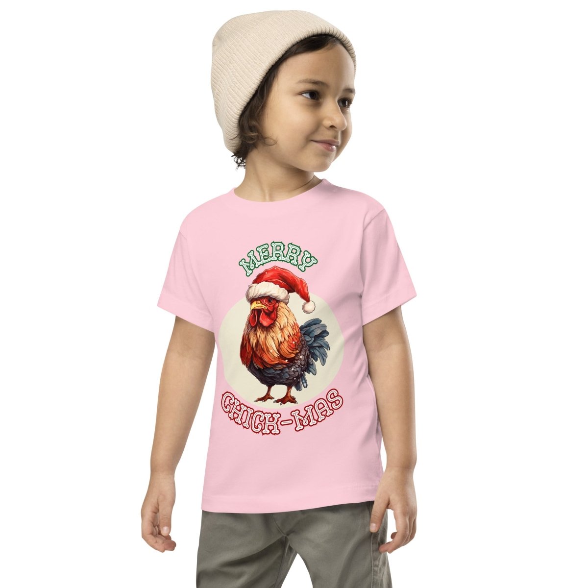 Christmas Chicken T-Shirt - High Quality Festive Children T-Shirt, Gift for Chicken Lovers, Funny Farm Animal Toddler Xmas Shirt - Everything Pixel