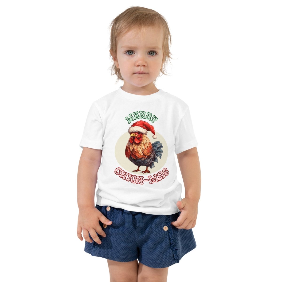 Christmas Chicken T-Shirt - High Quality Festive Children T-Shirt, Gift for Chicken Lovers, Funny Farm Animal Toddler Xmas Shirt - Everything Pixel
