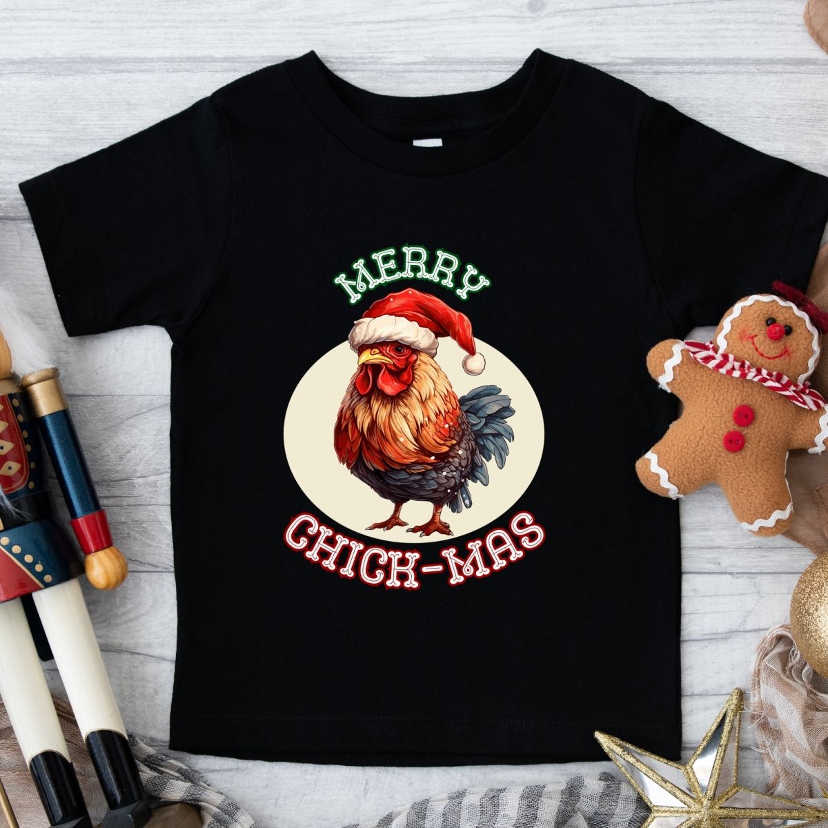 Christmas Chicken T-Shirt - High Quality Festive Children T-Shirt, Gift for Chicken Lovers, Funny Farm Animal Toddler Xmas Shirt - Everything Pixel