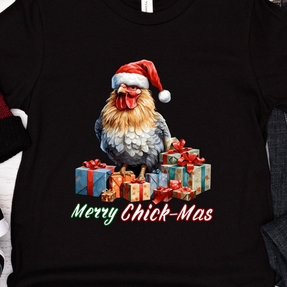 Christmas Chicken T-Shirt - High Quality Festive Teenager T-Shirt, Gift for Chicken Lovers, Funny Farm Animal Youth Xmas Shirt - Everything Pixel