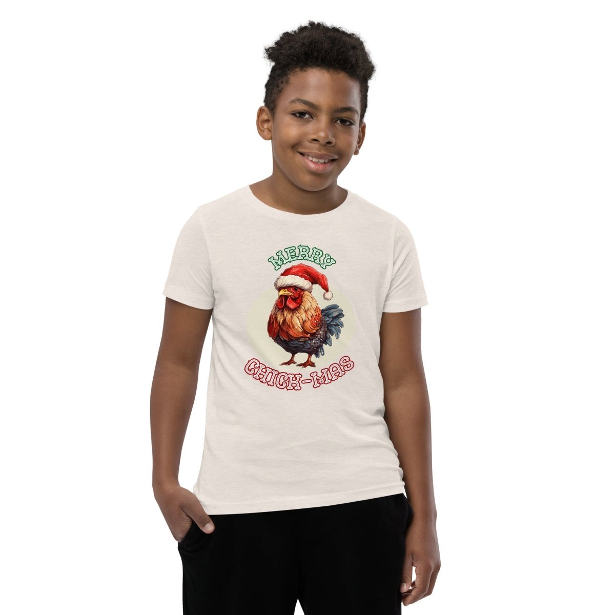 Christmas Chicken T-Shirt - High Quality Festive Teenager T-Shirt, Gift for Chicken Lovers, Funny Farm Animal Youth Xmas Shirt - Everything Pixel