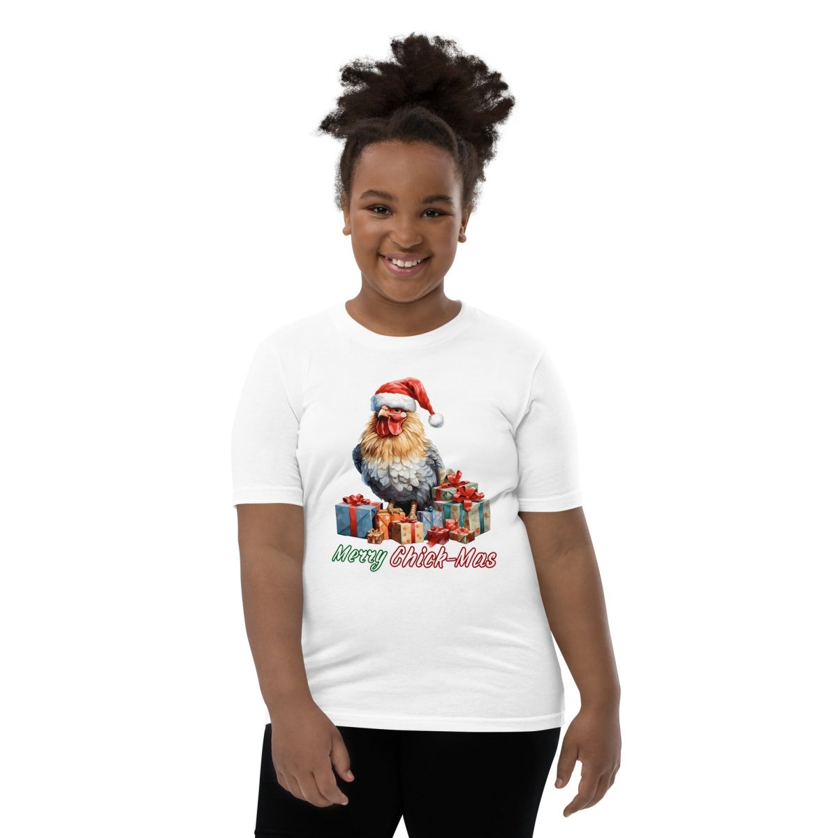Christmas Chicken T-Shirt - High Quality Festive Teenager T-Shirt, Gift for Chicken Lovers, Funny Farm Animal Youth Xmas Shirt - Everything Pixel