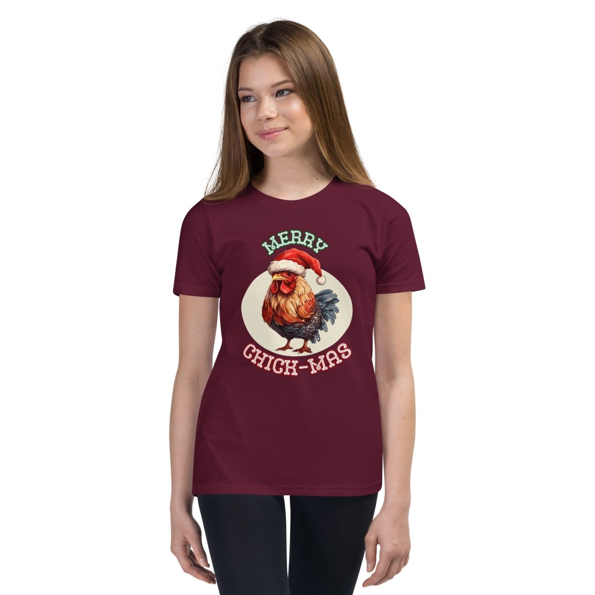 Christmas Chicken T-Shirt - High Quality Festive Teenager T-Shirt, Gift for Chicken Lovers, Funny Farm Animal Youth Xmas Shirt - Everything Pixel