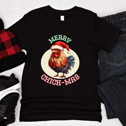Christmas Chicken T-Shirt - High Quality Festive Teenager T-Shirt, Gift for Chicken Lovers, Funny Farm Animal Youth Xmas Shirt - Everything Pixel