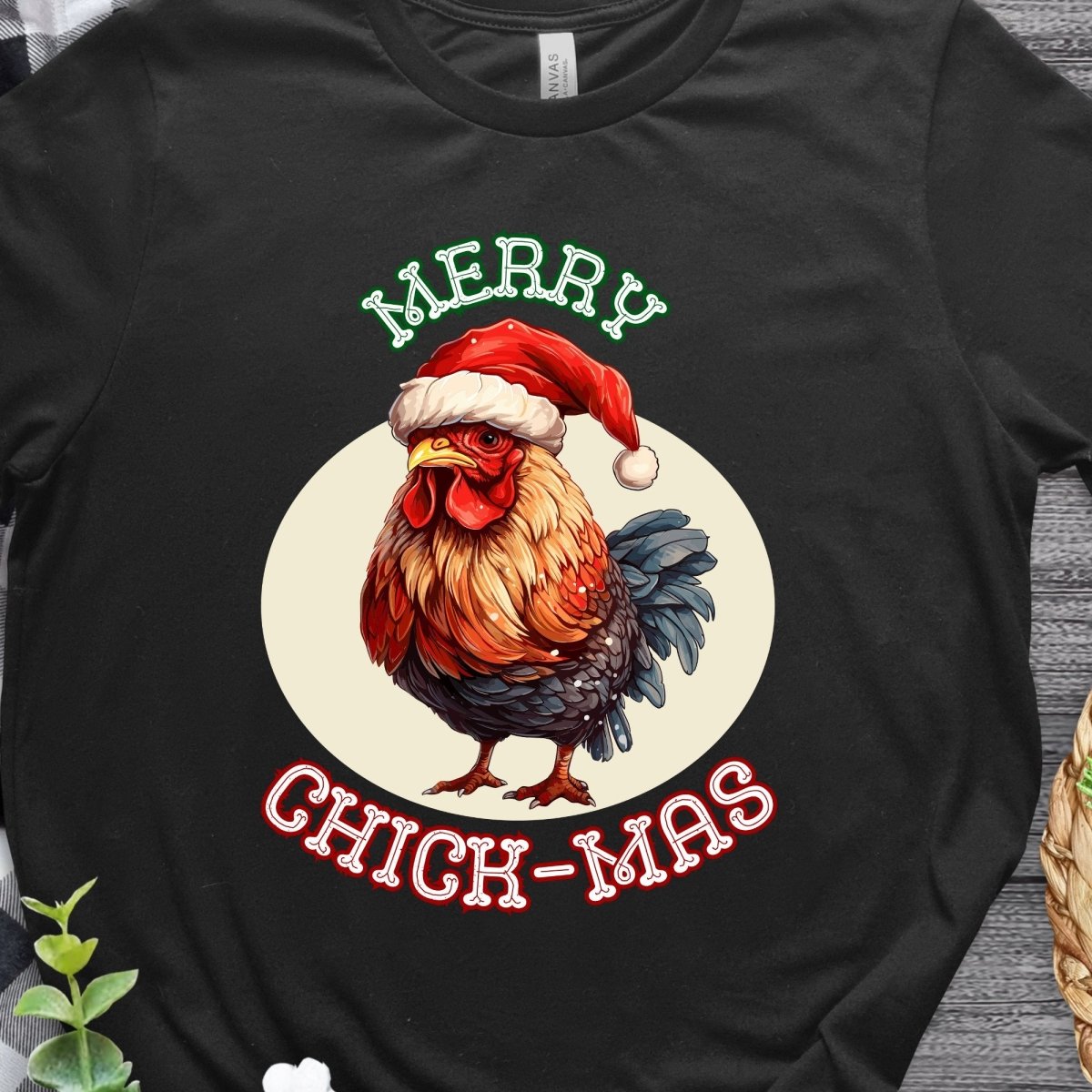 Christmas Chicken T-Shirt - High Quality Festive Unisex T-Shirt, Gift for Him, Gift for Chicken Lovers, Funny Farm Animal Xmas Shirt - Everything Pixel