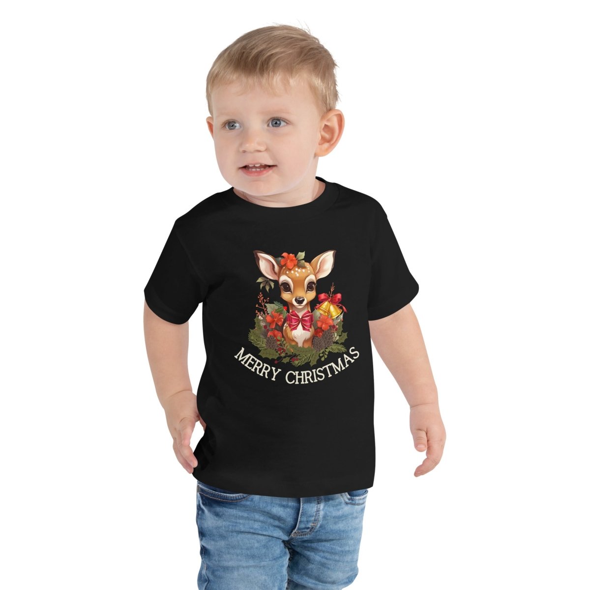 Christmas Deer T-Shirt - High Quality Festive Family Children T-Shirt, Gift for Deer Lovers, Cute Christmas Shirt, Toddler Xmas Tee - Everything Pixel