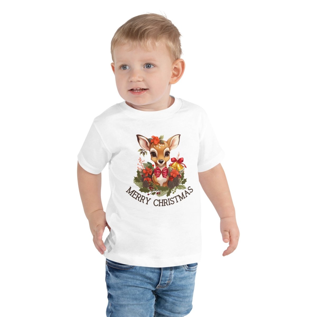 Christmas Deer T-Shirt - High Quality Festive Family Children T-Shirt, Gift for Deer Lovers, Cute Christmas Shirt, Toddler Xmas Tee - Everything Pixel