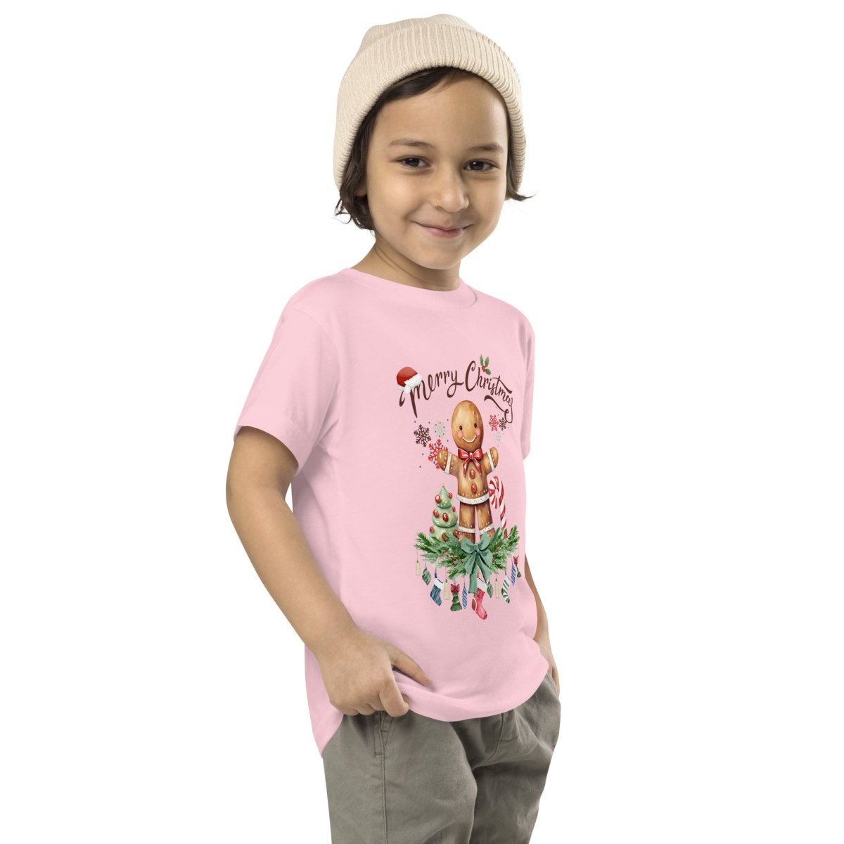 Christmas Gingerbread Man T-Shirt - High Quality Festive Family Children T-Shirt, Gift for Candy Lovers, Christmas Candy, Toddler Xmas Tee - Everything Pixel