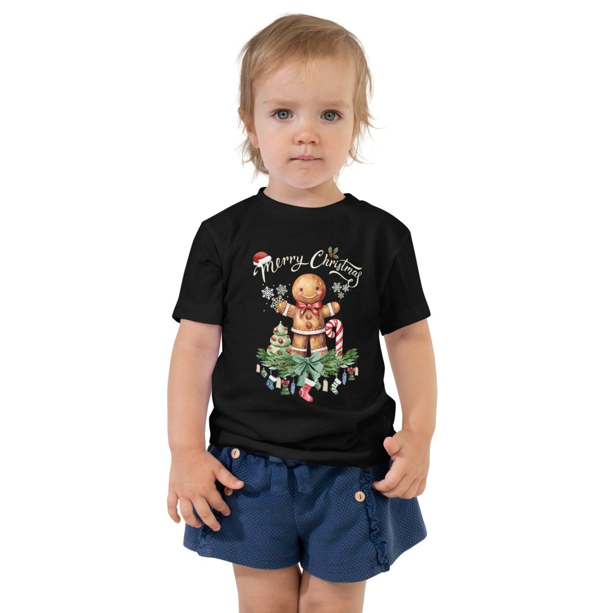 Christmas Gingerbread Man T-Shirt - High Quality Festive Family Children T-Shirt, Gift for Candy Lovers, Christmas Candy, Toddler Xmas Tee - Everything Pixel