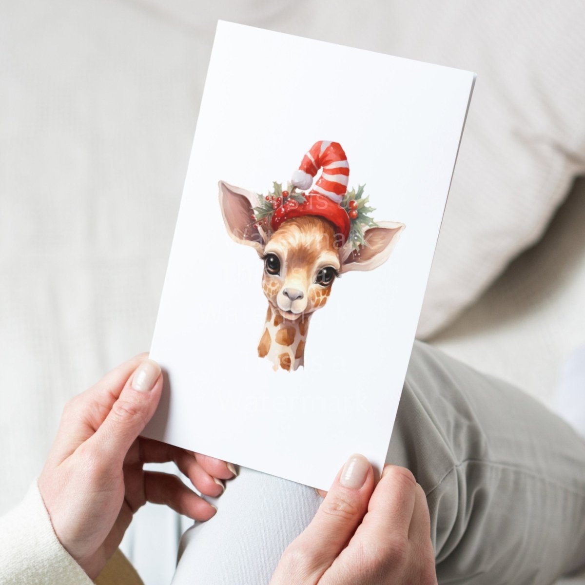 Christmas Giraffe Clipart 7+7 PNG JPG Bundle Digital Planner Paper crafts Watercolor Cute Baby Giraffe Zoo Animal Xmas Sublimation Clipart - Everything Pixel