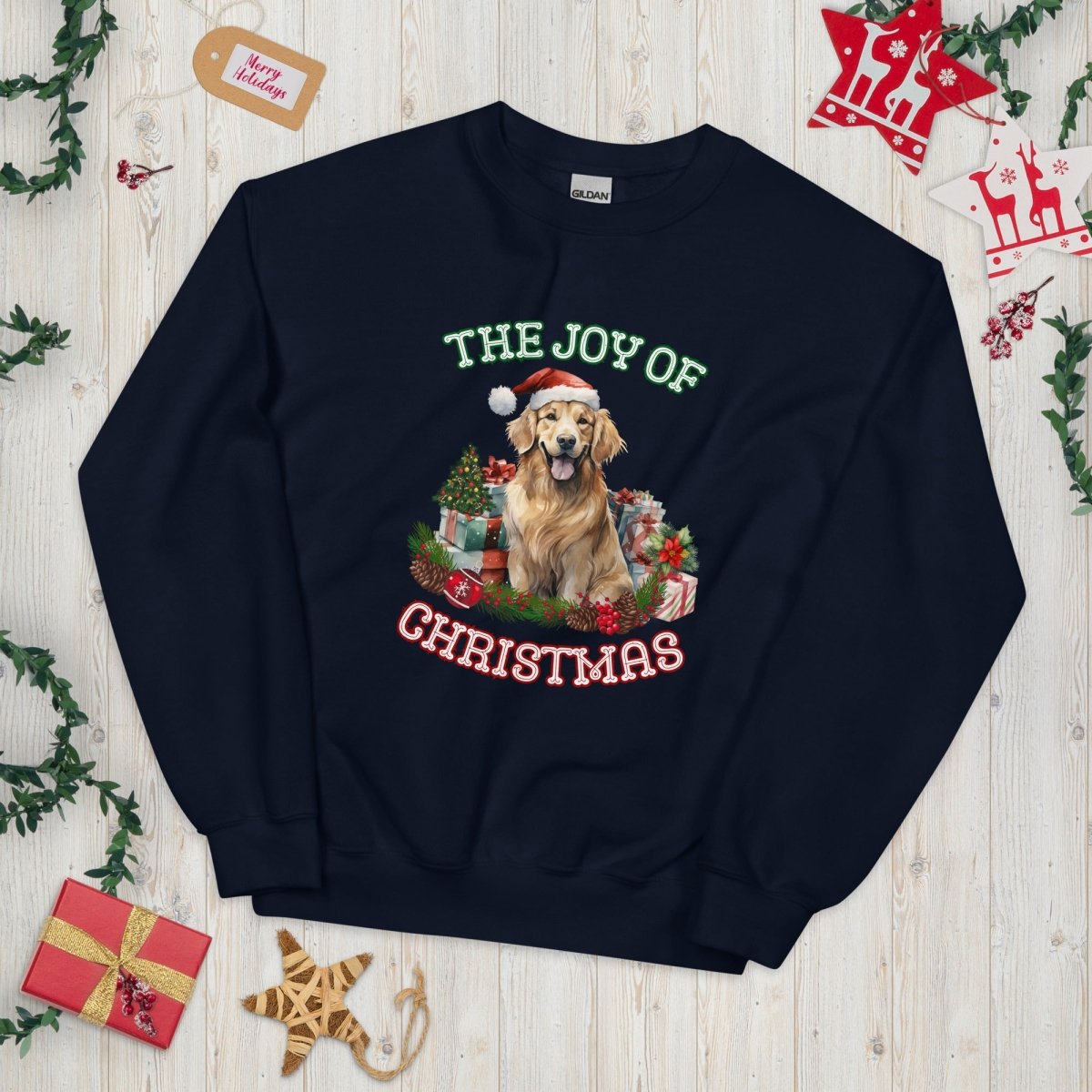 Christmas Golden Retriever Pullover - High Quality Festive Unisex Sweater, Gift for Golden Retriever Owner, Gift for Doglovers, Cute Xmas Dog - Everything Pixel