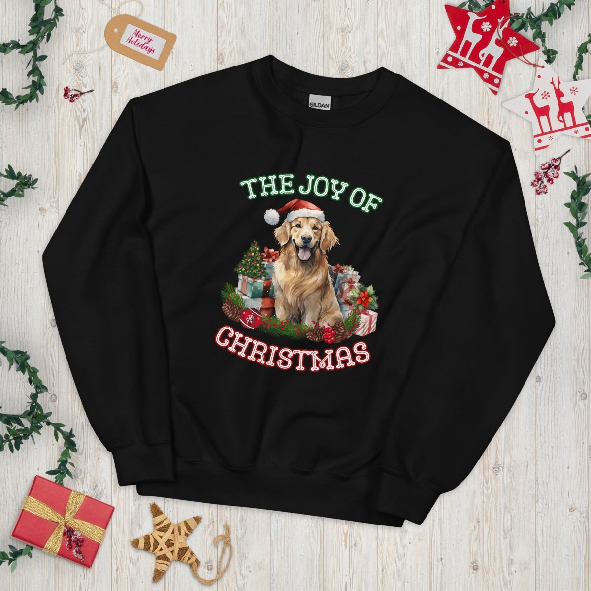Christmas Golden Retriever Pullover - High Quality Festive Unisex Sweater, Gift for Golden Retriever Owner, Gift for Doglovers, Cute Xmas Dog - Everything Pixel