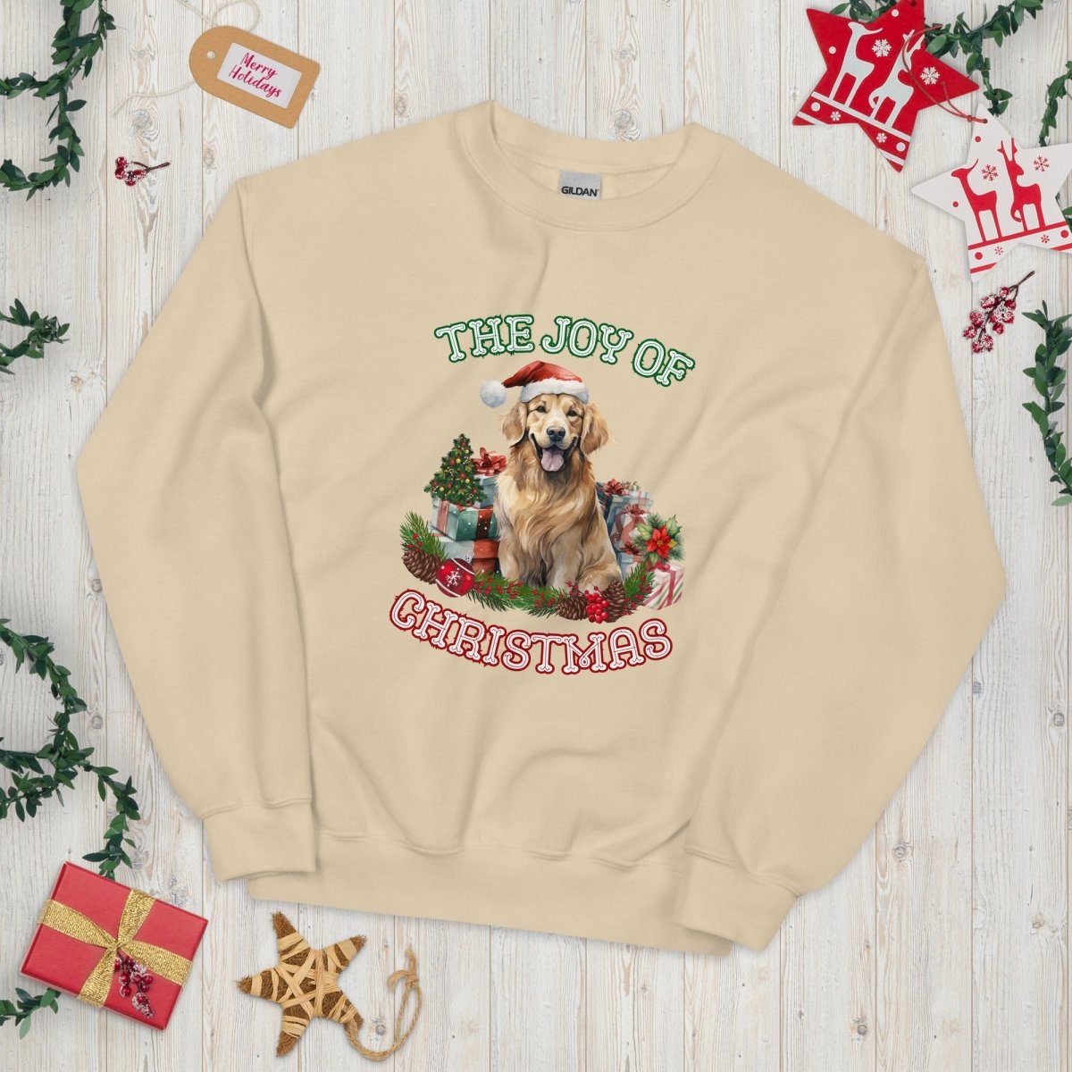 Christmas Golden Retriever Pullover - High Quality Festive Unisex Sweater, Gift for Golden Retriever Owner, Gift for Doglovers, Cute Xmas Dog - Everything Pixel