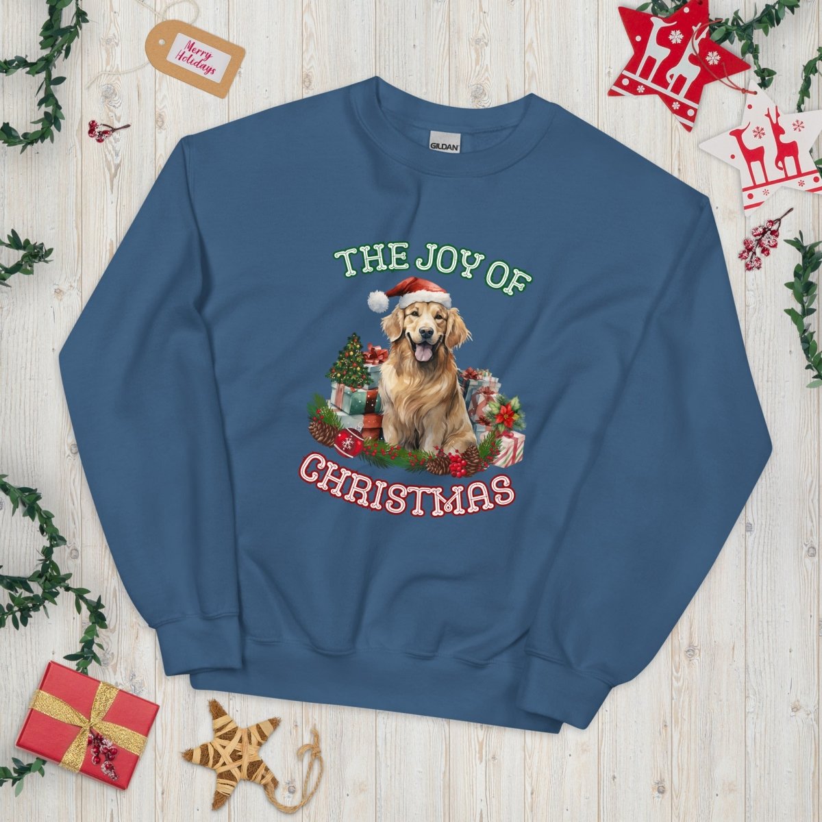 Christmas Golden Retriever Pullover - High Quality Festive Unisex Sweater, Gift for Golden Retriever Owner, Gift for Doglovers, Cute Xmas Dog - Everything Pixel