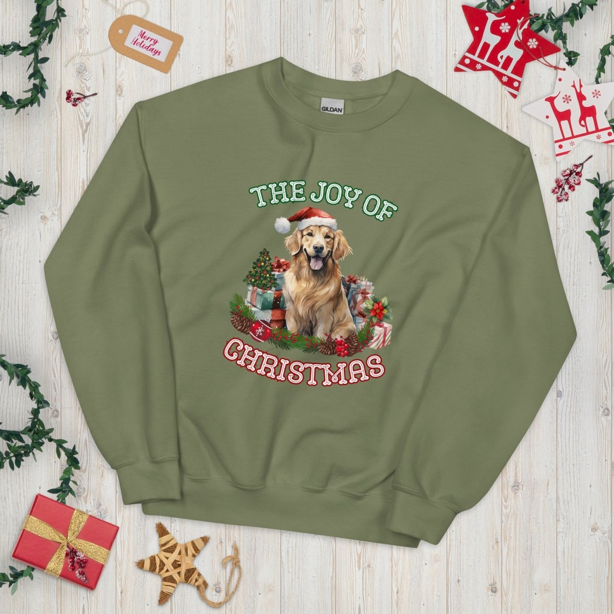 Christmas Golden Retriever Pullover - High Quality Festive Unisex Sweater, Gift for Golden Retriever Owner, Gift for Doglovers, Cute Xmas Dog - Everything Pixel