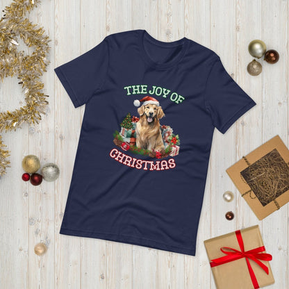 Christmas Golden Retriever T-Shirt - High Quality Festive Unisex T-Shirt, Gift for Retriever Owner, Gift for Doglovers, Cute Xmas Dog Tee - Everything Pixel