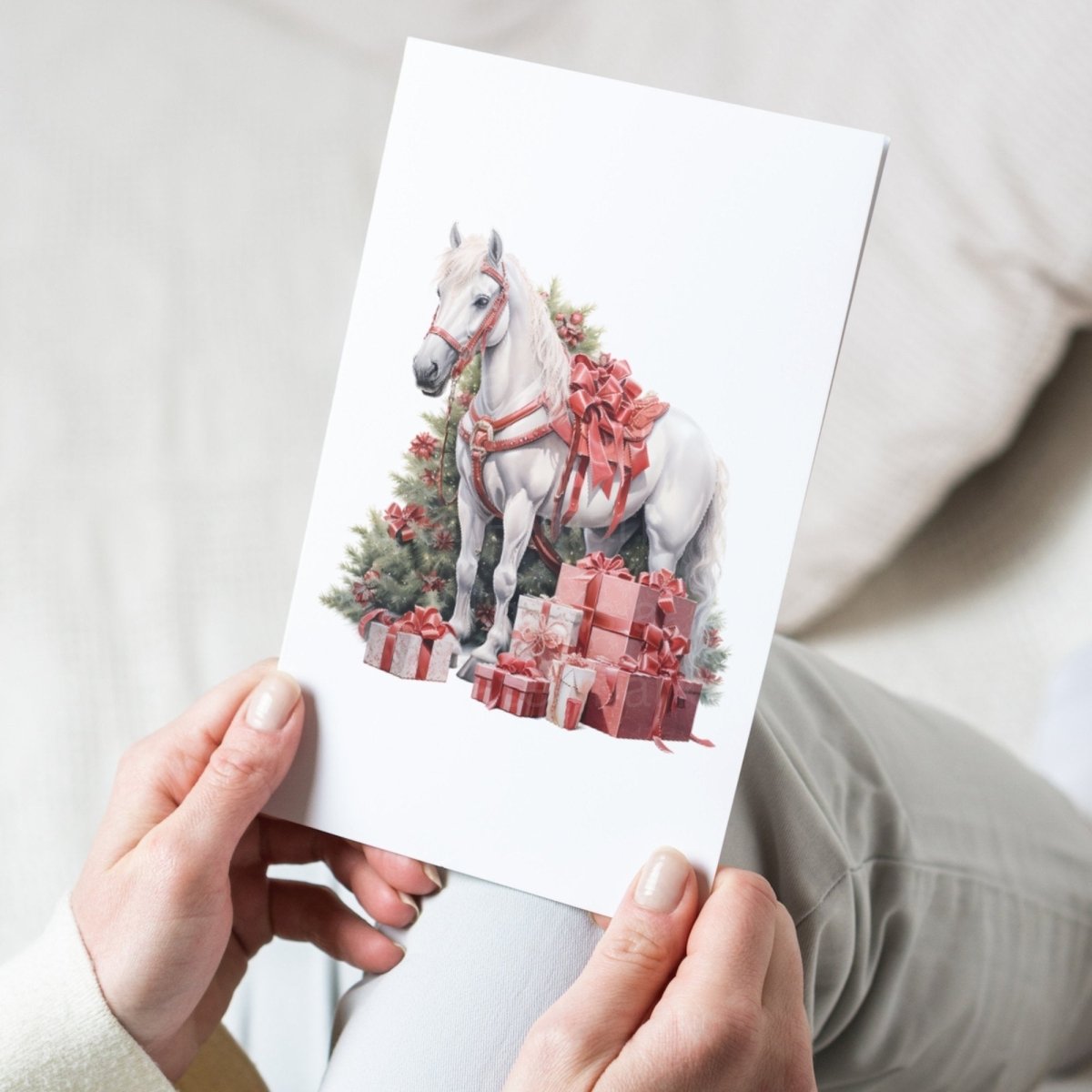 Christmas Horses Watercolor Clipart 20 PNG Bundle Seasonal Horse Images Winter Horse Graphic Horse Watercolor Sublimation Junk Journal Kit - Everything Pixel