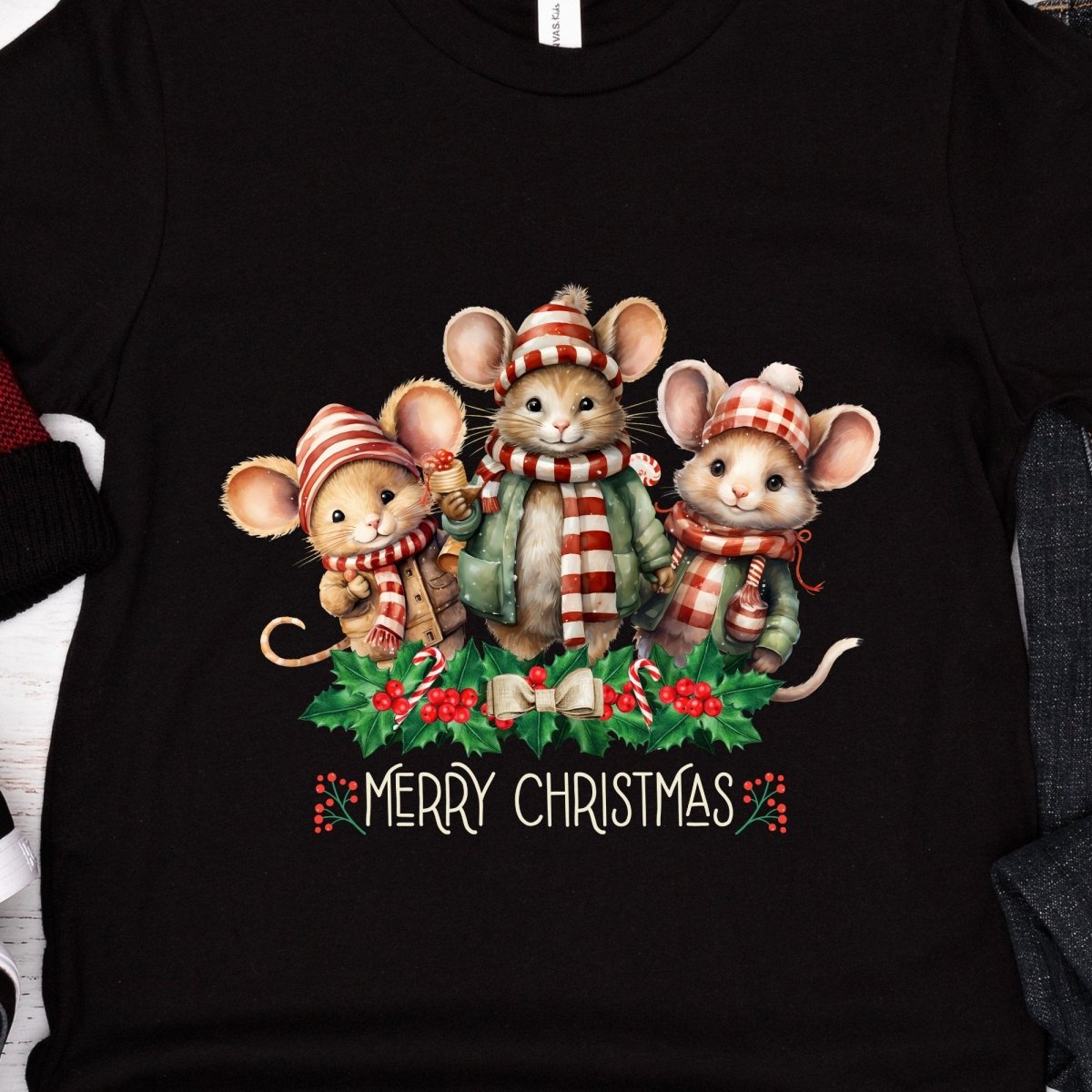 Christmas Mice T-Shirt - High Quality Festive Family Teenager T-Shirt, Family Reunion Tee, Youth Holiday Shirt, Christmas Vacation Tee - Everything Pixel
