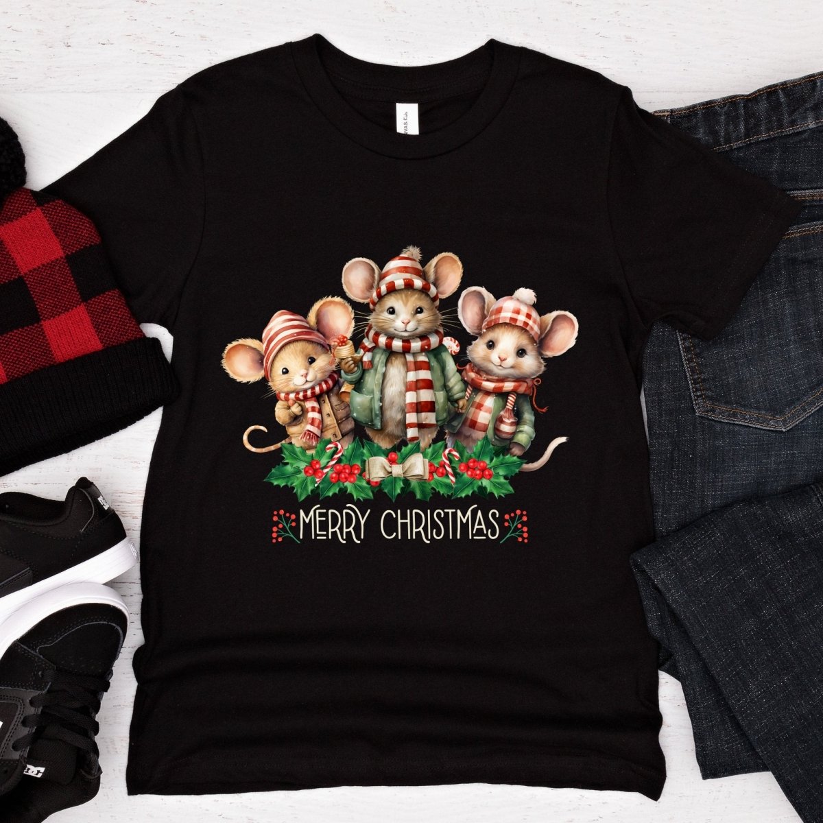 Christmas Mice T-Shirt - High Quality Festive Family Teenager T-Shirt, Family Reunion Tee, Youth Holiday Shirt, Christmas Vacation Tee - Everything Pixel