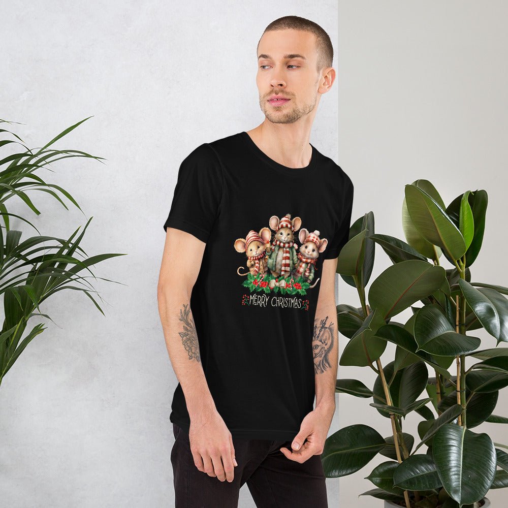 Christmas Mice T-Shirt - High Quality Festive Family Unisex T-Shirt, Family Reunion Tee, Holiday Shirt, Christmas Vacation Tee, Cute Mouse - Everything Pixel