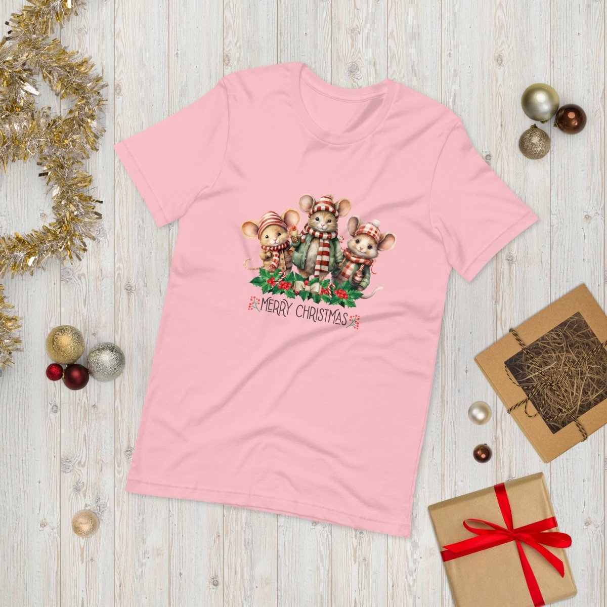 Christmas Mice T-Shirt - High Quality Festive Family Unisex T-Shirt, Family Reunion Tee, Holiday Shirt, Christmas Vacation Tee, Cute Mouse - Everything Pixel