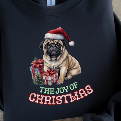 Christmas Pug Pullover - High Quality Festive Unisex Sweatshirt, Gift for Her, Gift for Doglovers, Funny Xmas Pullover, Cozy Sweatshirt - Everything Pixel