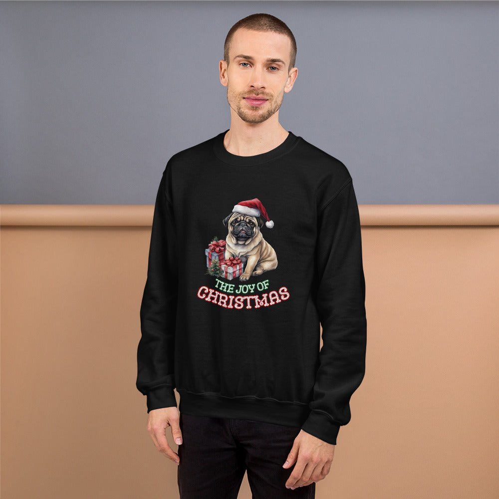 Christmas Pug Pullover - High Quality Festive Unisex Sweatshirt, Gift for Her, Gift for Doglovers, Funny Xmas Pullover, Cozy Sweatshirt - Everything Pixel