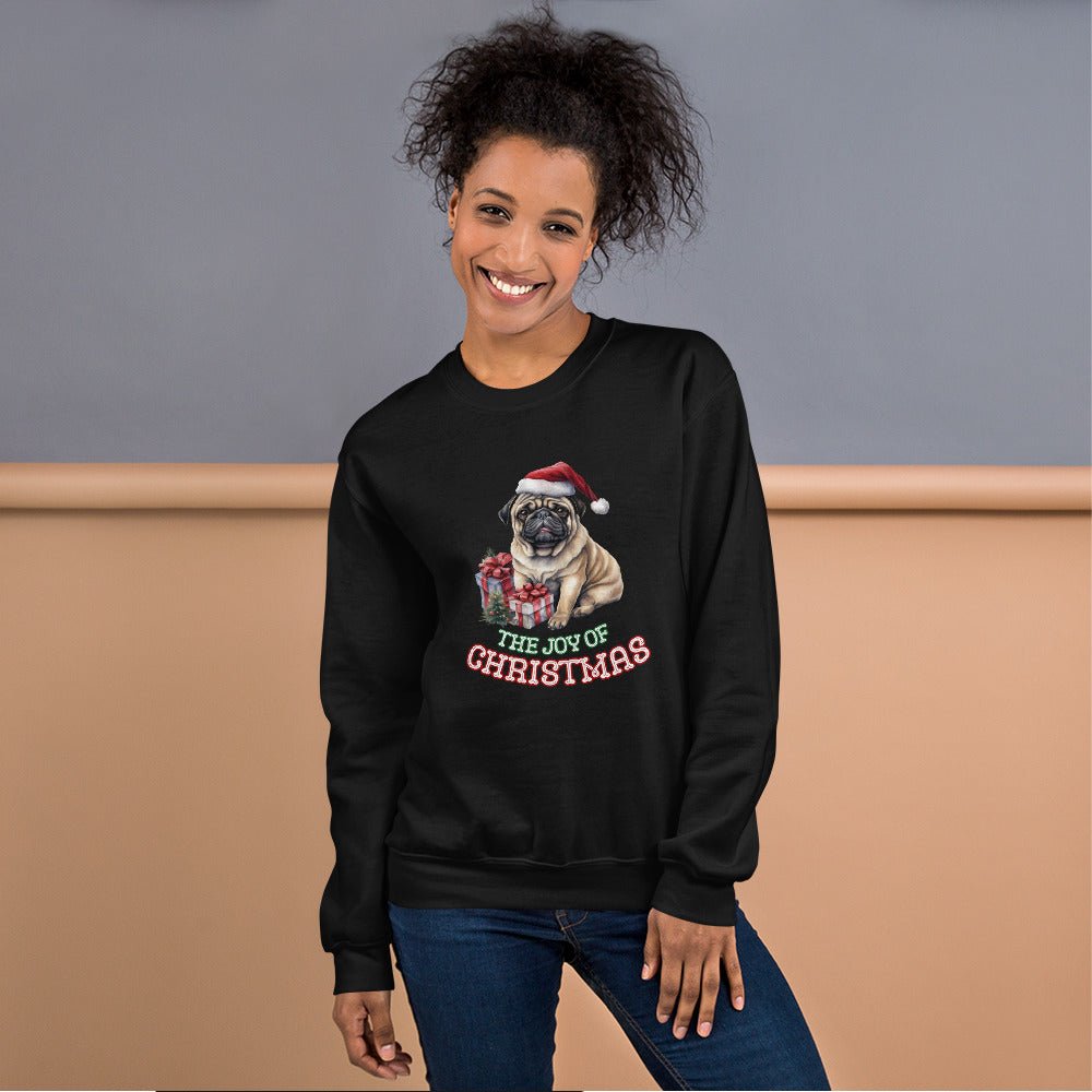 Christmas Pug Pullover - High Quality Festive Unisex Sweatshirt, Gift for Her, Gift for Doglovers, Funny Xmas Pullover, Cozy Sweatshirt - Everything Pixel