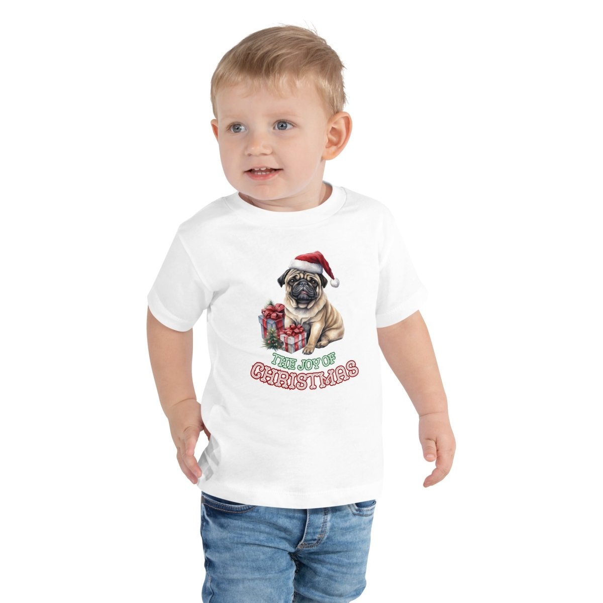 Christmas Pug T-Shirt - High Quality Festive Children T-Shirt, Gift for Kid, Gift for Doglovers, Funny Toddler Xmas Shirt - Everything Pixel
