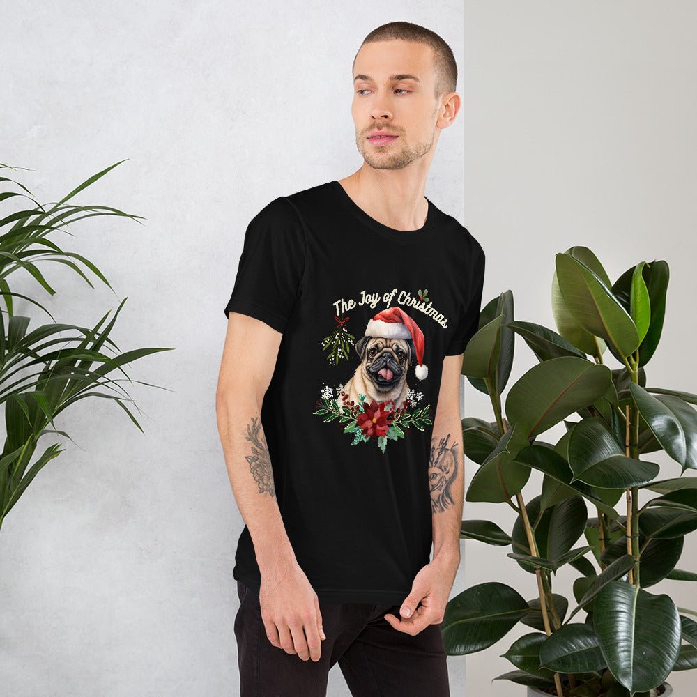 Christmas Pug T-Shirt - High Quality Festive Family Unisex T-Shirt, Gift for Her, Gift for Doglovers, Funny Xmas Shirt, Cute Xmas Dog Tee - Everything Pixel