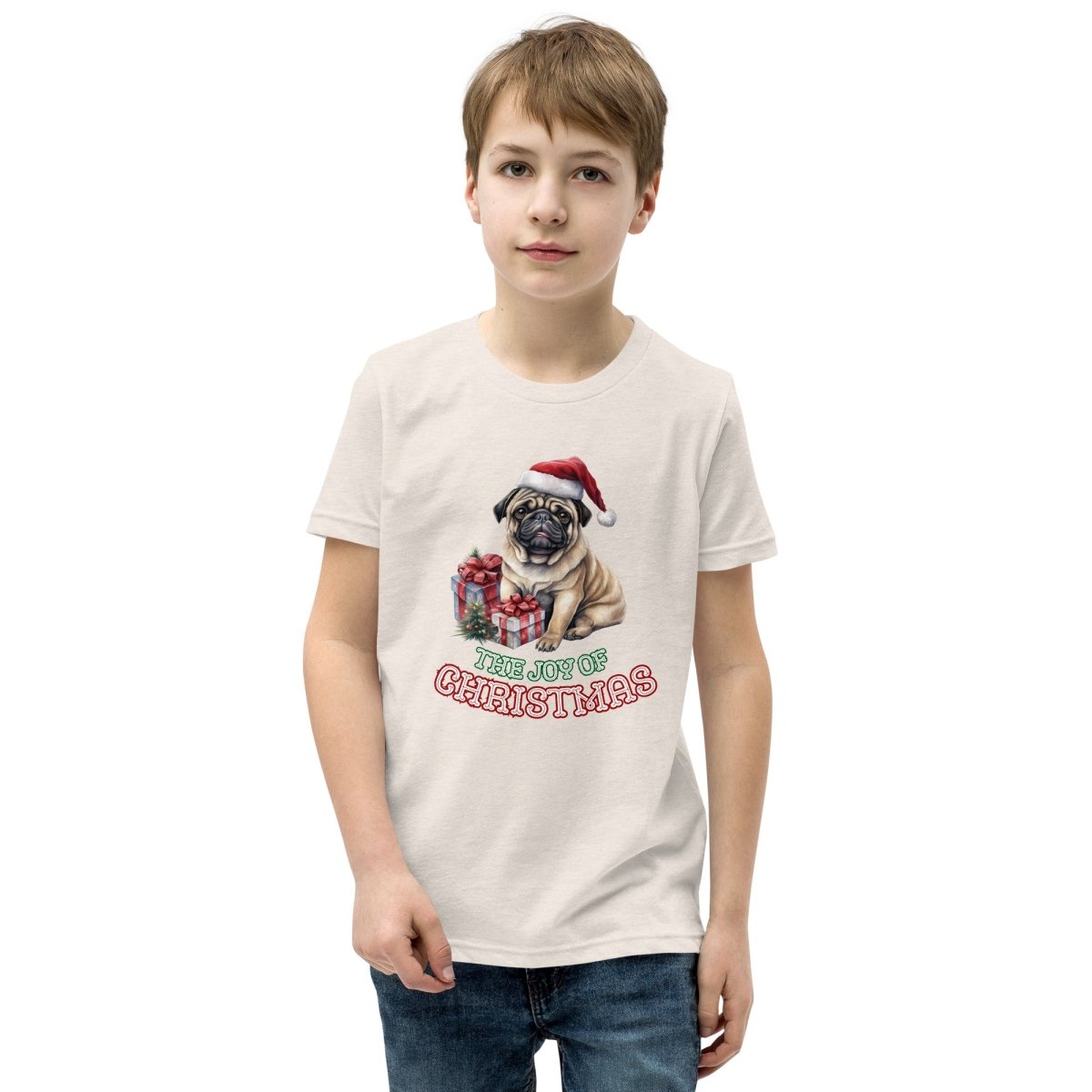 Christmas Pug T-Shirt - High Quality Festive Teenager T-Shirt, Gift for Teenager, Gift for Doglovers, Funny Youth Xmas Shirt - Everything Pixel