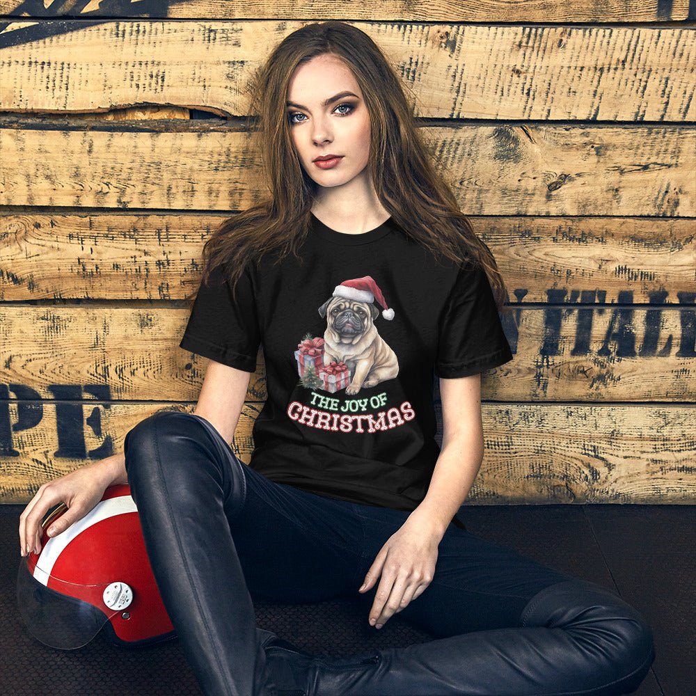 Christmas Pug T-Shirt - High Quality Festive Unisex T-Shirt, Gift for Her, Gift for Doglovers, Funny Xmas Shirt - Everything Pixel