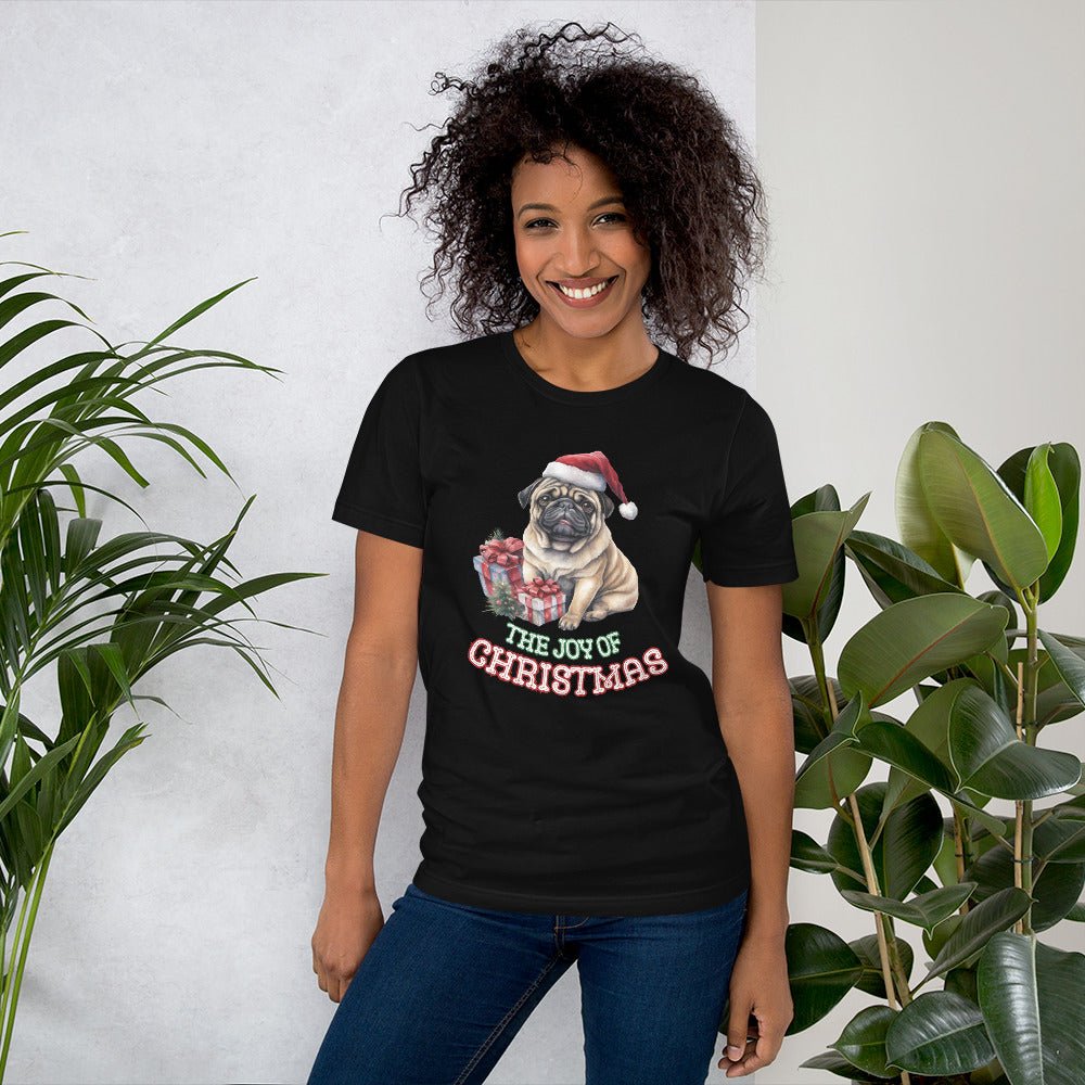Christmas Pug T-Shirt - High Quality Festive Unisex T-Shirt, Gift for Her, Gift for Doglovers, Funny Xmas Shirt - Everything Pixel