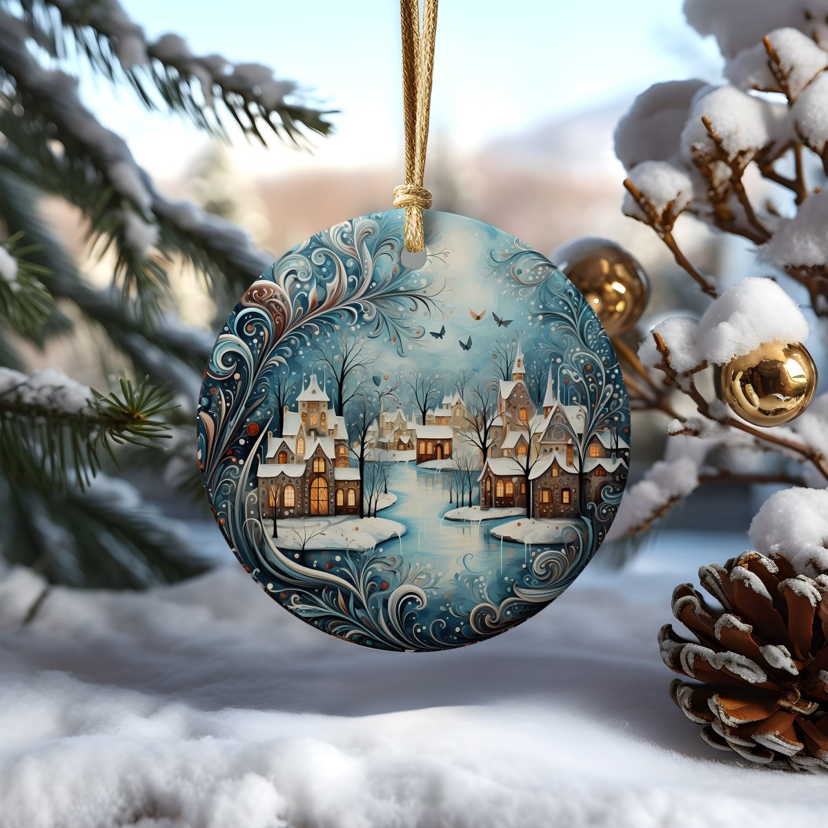 Christmas Round Ornament 20 PNG Bundle Sublimation Design Digital Paper Crafting Festive Junk Journal Kit Santa Graphics Winter Time Art - Everything Pixel