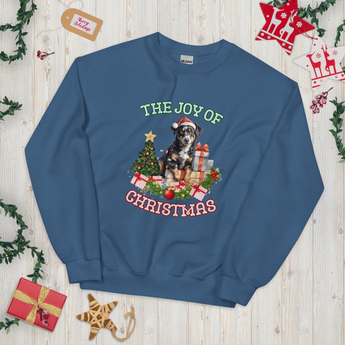 Christmas Shepherd Pullover - High Quality Festive Unisex Sweater, Gift for Shepherd Owner, Gift for Doglovers, Cute Xmas Dog Sweatshirt - Everything Pixel