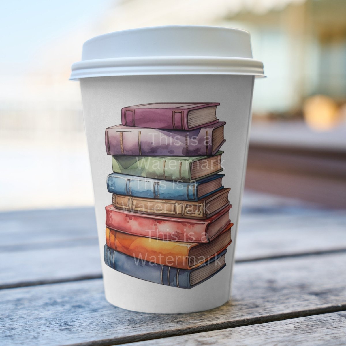 Colorful Stack of Books Clipart - Vibrant Library Artwork for Digital Projects 7+7 PNG JPG Bundle Watercolor Book Lover Graphic Card Design - Everything Pixel