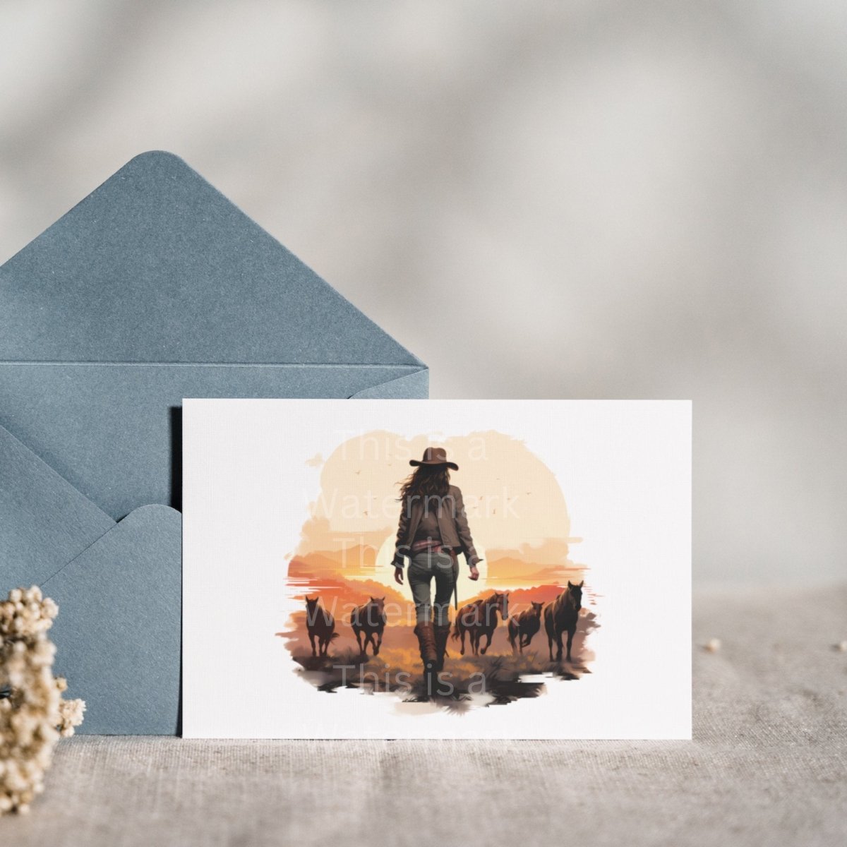 Cowgirl Sunset 7+7 PNG Clip Art Bundle for Western Lovers Sublimation Tumbler Card Making T-Shirt Wild West Art Design Scrapbook Graphics - Everything Pixel