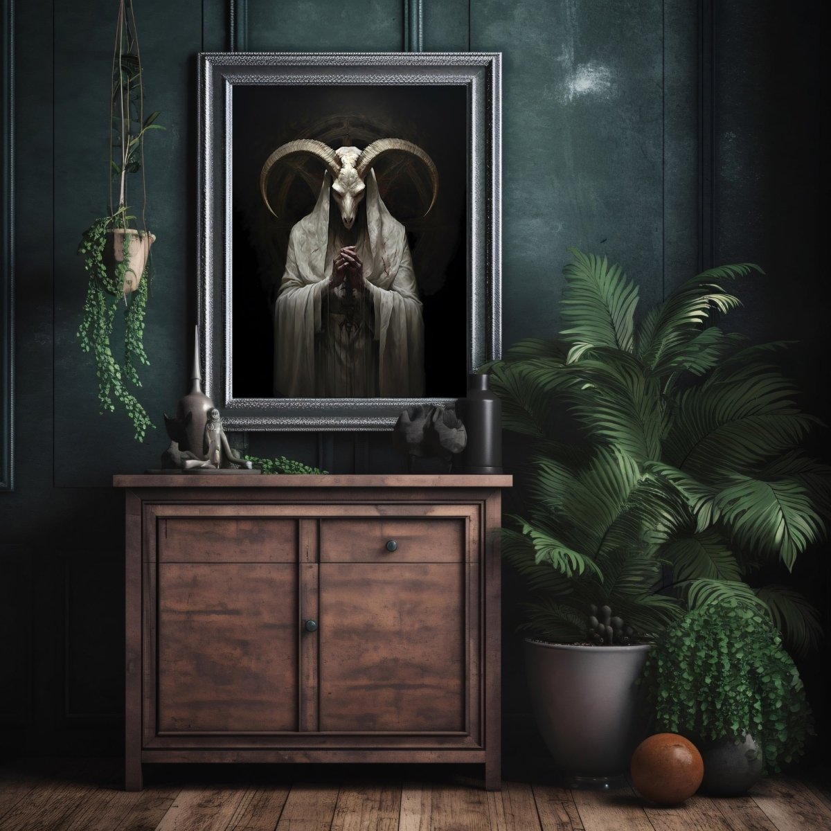 Cult of Baphomet Wall Art Dark Gothic Print Dark Aesthetic Room Decor Occult Esoteric Artwork Witchcraft Altar Decor Satanic Art Paper Poster Print - Everything Pixel