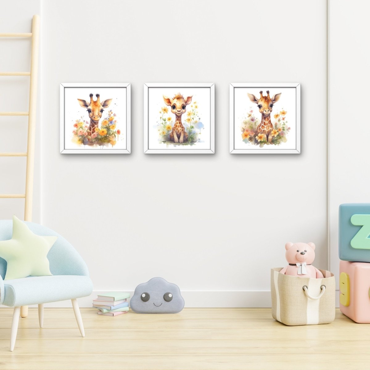 Cute Baby Giraffe 6x PNG Clip Art Bundle Sublimation & Clipart Print on Shirts Mugs Cards Wall Art Paper Crafting Design Children Clipart - Everything Pixel