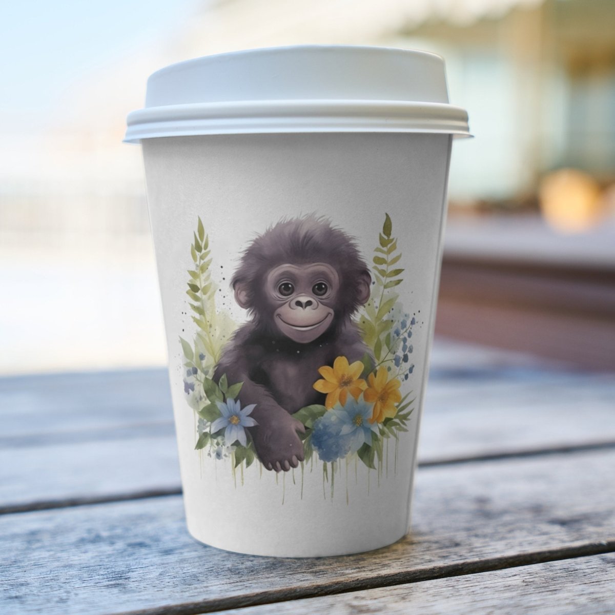 Cute Baby Gorilla 6x PNG Clip Art Bundle Sublimation & Clipart Print on Shirts Mugs Cards Wall Art Paper Crafting Design Children Clipart - Everything Pixel