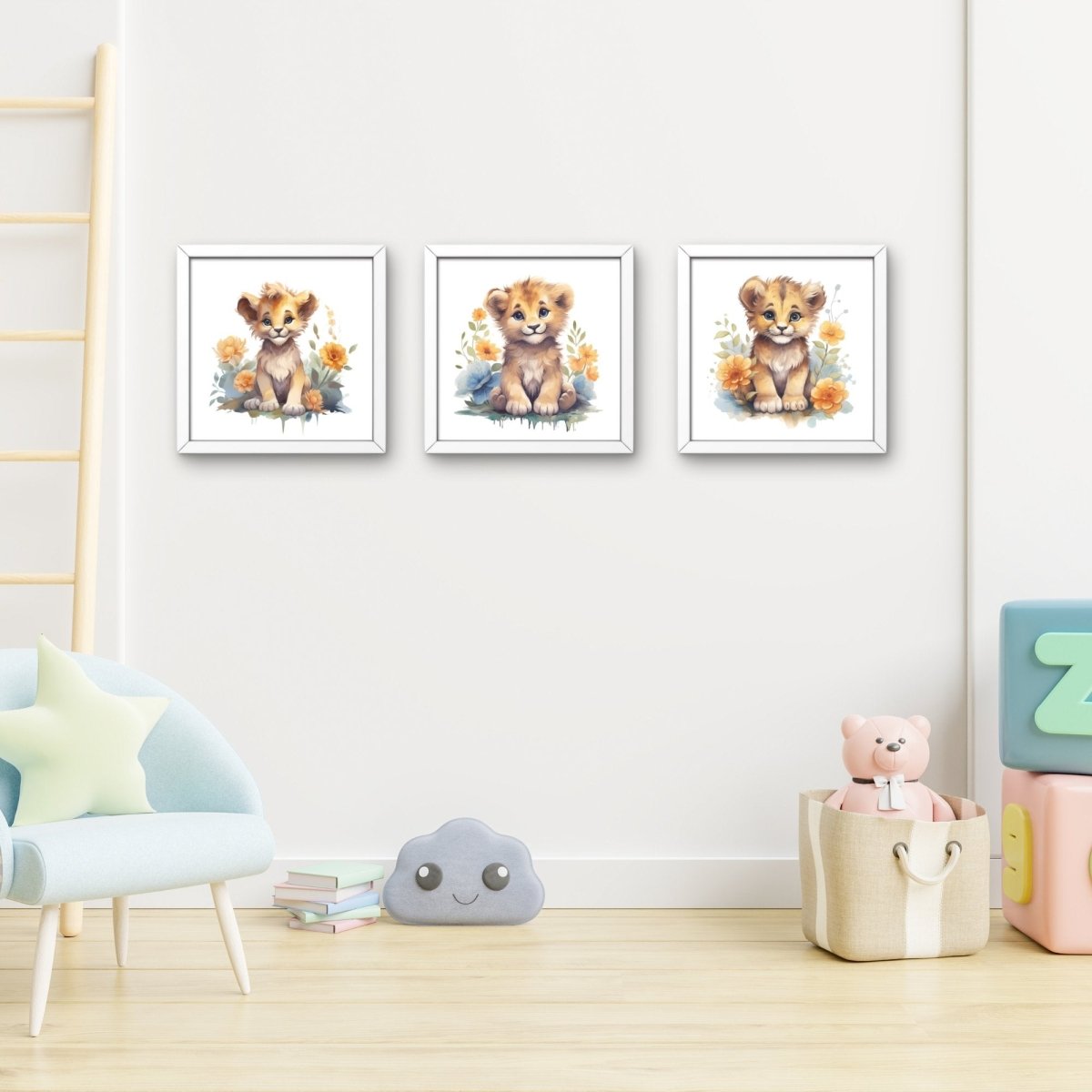 Cute Baby Lion 6x PNG Clip Art Bundle Sublimation & Clipart Print on Shirts Mugs Cards Wall Art Paper Crafting Design Children Clipart - Everything Pixel