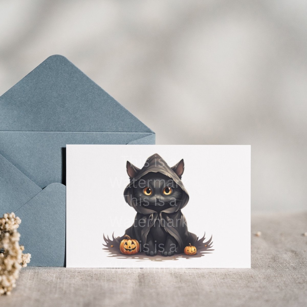 Cute Black Cat 7+7 PNG Clip Art Bundle Halloween Invitation Card Design Paper Crafting Book Clipart Halloween Party Children Novel Graphics - Everything Pixel