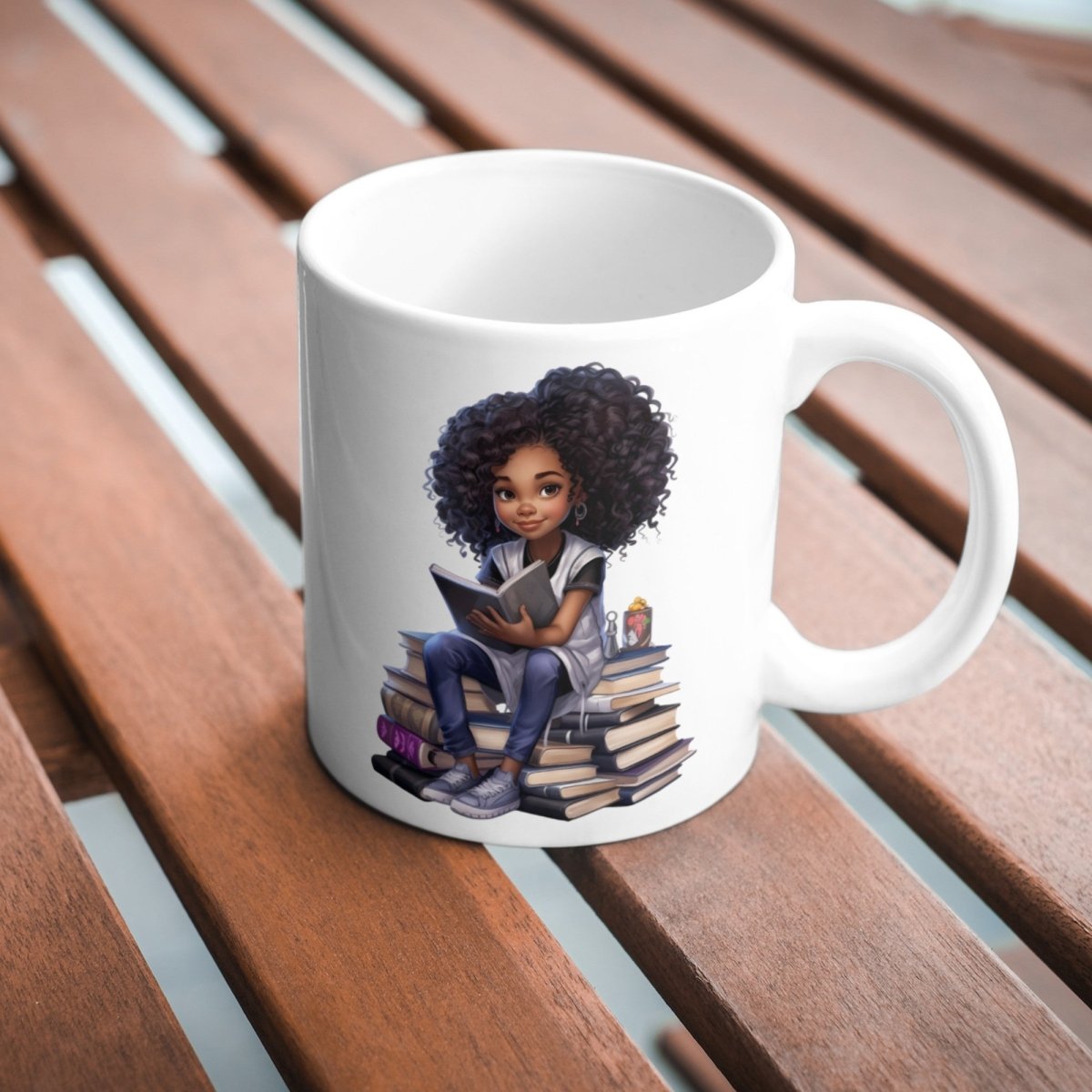 Cute Black Girl Bookworm PNG Clip Art Bundle for Book Lovers Sublimation Tumbler Card Making T-Shirt Nursery Art Stack of Books Scrapbook - Everything Pixel