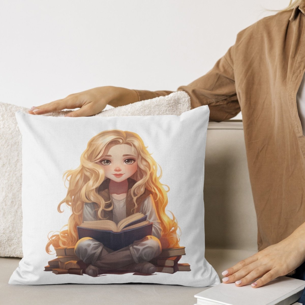 Cute Blonde Girl Bookworm PNG Clip Art Bundle for Book Lovers Sublimation Tumbler Card Making T-Shirt Nursery Art Stack of Books Scrapbook - Everything Pixel