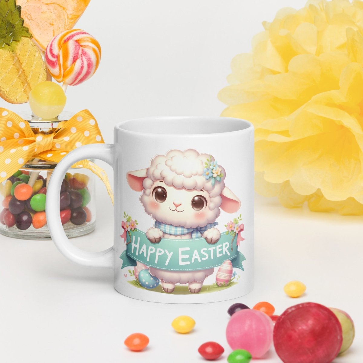 Cute Bunny Easter Mug Funny Gift for Her Happy Easter Coffee Mug Baby Chicken Spring Design Chicken Lover Gift Easter Gift - Everything Pixel