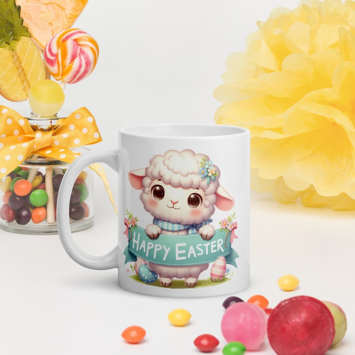 Cute Bunny Easter Mug Funny Gift for Her Happy Easter Coffee Mug Baby Chicken Spring Design Chicken Lover Gift Easter Gift - Everything Pixel