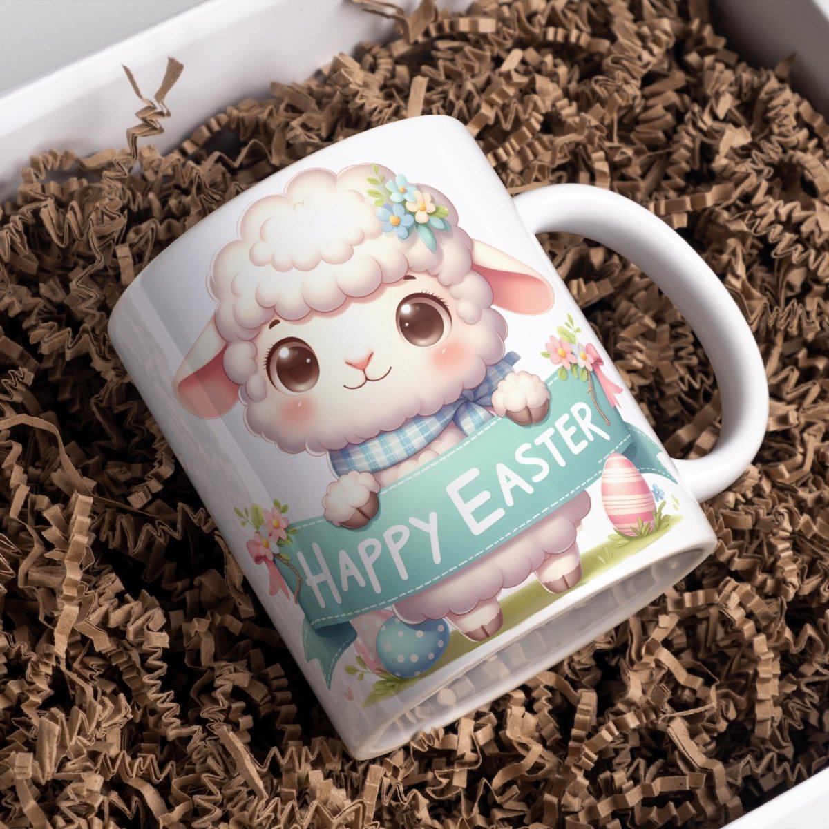 Cute Bunny Easter Mug Funny Gift for Her Happy Easter Coffee Mug Baby Chicken Spring Design Chicken Lover Gift Easter Gift - Everything Pixel