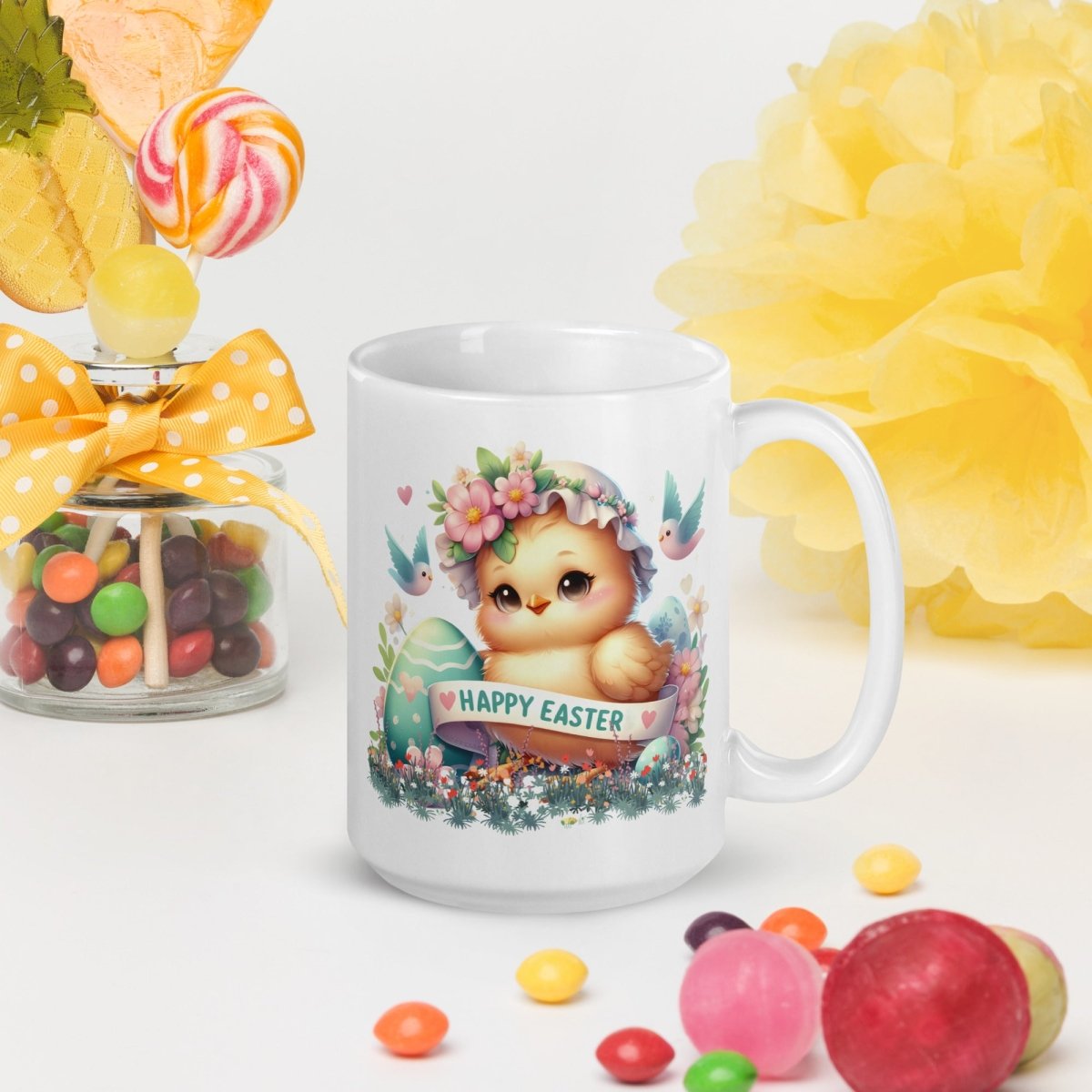 Cute Chicken Easter Mug Funny Gift for Her Happy Easter Coffee Mug Baby Chicken Spring Design Chicken Lover Gift Easter Gift - Everything Pixel