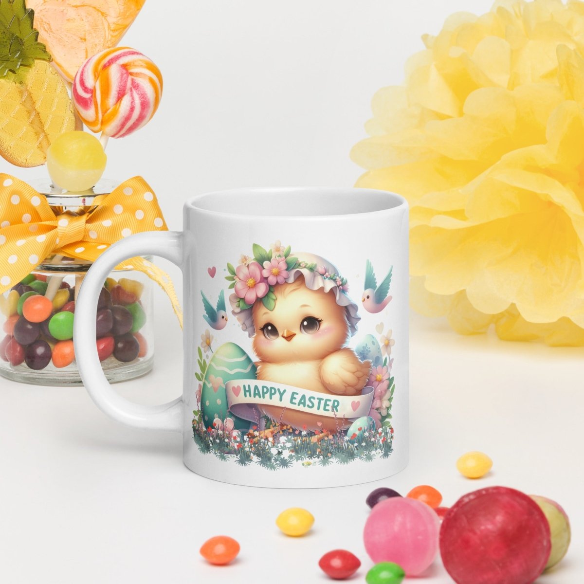 Cute Chicken Easter Mug Funny Gift for Her Happy Easter Coffee Mug Baby Chicken Spring Design Chicken Lover Gift Easter Gift - Everything Pixel