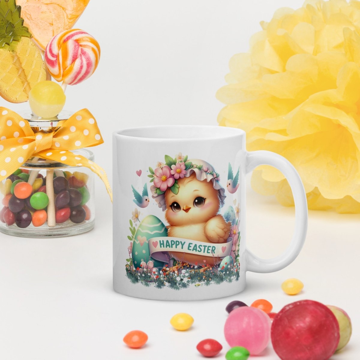 Cute Chicken Easter Mug Funny Gift for Her Happy Easter Coffee Mug Baby Chicken Spring Design Chicken Lover Gift Easter Gift - Everything Pixel
